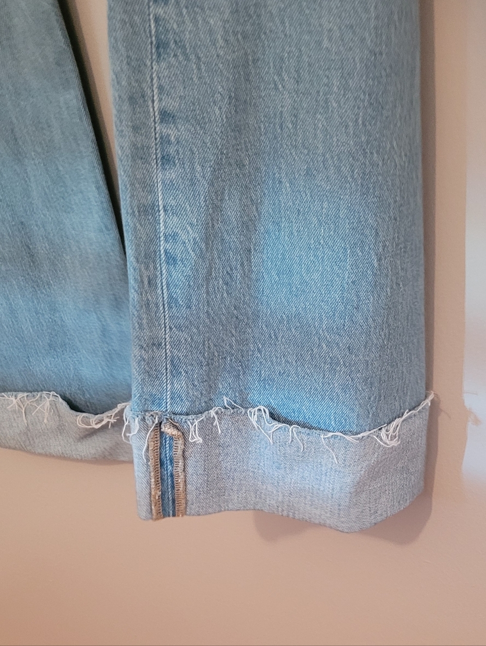 Loft Wide Leg High Rise Frayed Cuffed Jeans - Picture 7 of 8
